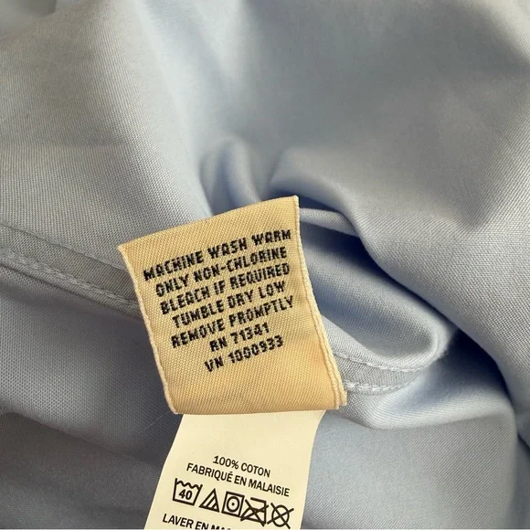 NWT L.L. Bean Oxford Wrinkle Free Washed Periwinkle Long Sleeve Shirt Women’s 3X - Picture 12 of 13